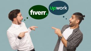 Two freelancers comparing Fiverr and Upwork